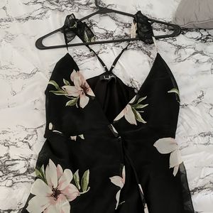 Lulu's Floral High-Low Wrap Dress